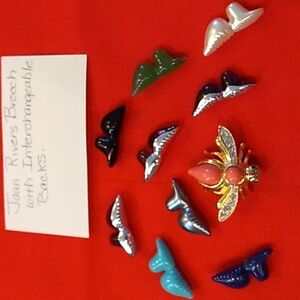 Joan Rivers Bee Brooch With Interchangeable Backs 11 Piece Set - Gorgeous!